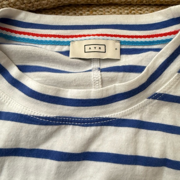 AYR White Tee with Blue and Red Stripes-NWOT - Picture 6 of 9